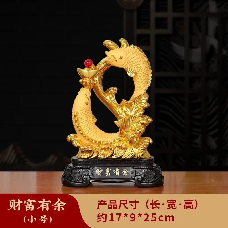 1 шт. китайский креативный смоляной золотой рыбный орнамент для дома, гостиной, рабочего стола, входа, винного шкафа, украшения, подарок на новоселье