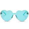 Peach Heart Sunglasses Love Sunglasses Jelly Color Frameless Heart Shaped OnePiece Glasses
