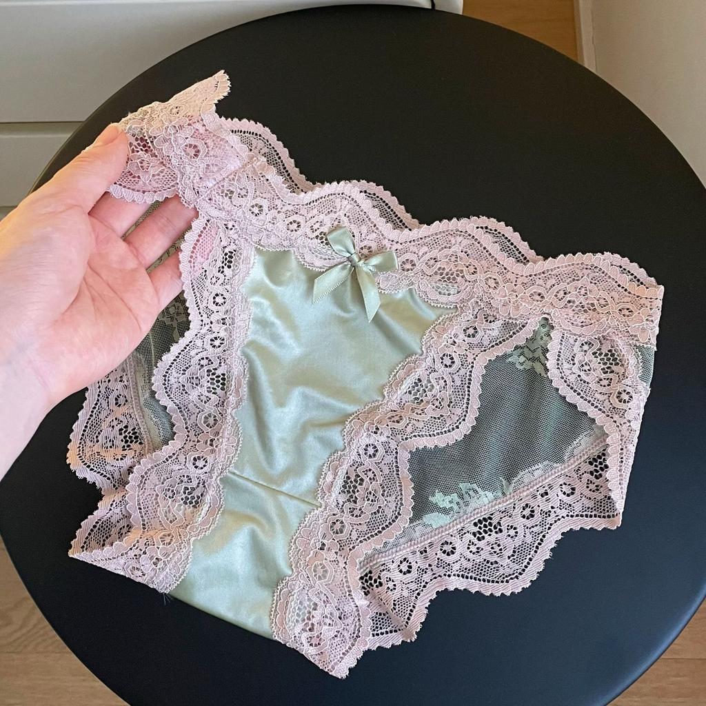 Women Sexy Lace Panties Seamless Bow Comfortale Briefs Low Waist Lingerie