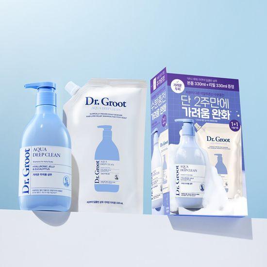 Dr. Groot Aqua Deep Clean Hair Loss Symptom Relief Shampoo 330ml+330ml (Oily Scalp/Itchy Scalp)