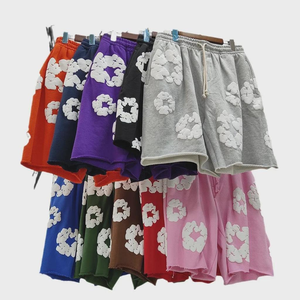 DENIM TEARS Высококачественные европейские и американские модные свободные шорты из вспененного материала в стиле хип-хоп.