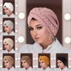 Muslim Braid Turban Cap For Women Stretchy Wrap Cover Cancer Chemo Islamic Arab Cap Headwear Hat Hair Loss Bonnet Beanies