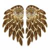 Женские серьги-пусеты из сплава с инкрустацией стразами в виде крыльев ангела, ювелирные украшения для вечеринок, серьги KTJ