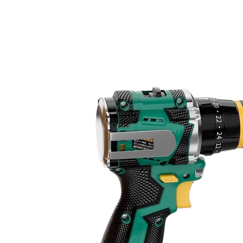 Compact Brushless Electric Hand Drill - Rechargeable Lithium, Multipurpose Impact Drill for Home and Wall Applications