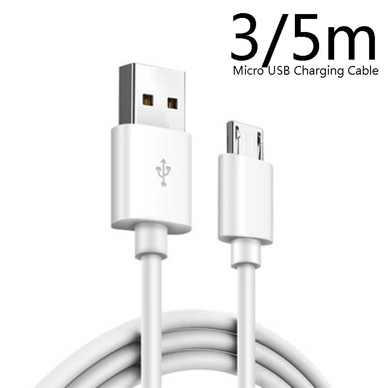 3/5 метров Длинный Micro USB Зарядный Кабель Гибкий Белый Кабель для Samsung Xiaomi Android Смарт Мобильный Телефон