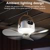 Потолочный вентилятор с подсветкой и пультом управления, 3 скорости, сильный воздушный поток, низкий уровень шума, перезаряжаемый, портативный вентилятор для палатки, подвесной потолочный вентилятор