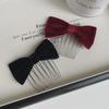 Velvet Bow Bangs Korean Style Hair Comb - Sweet & Simple Hair Accessory