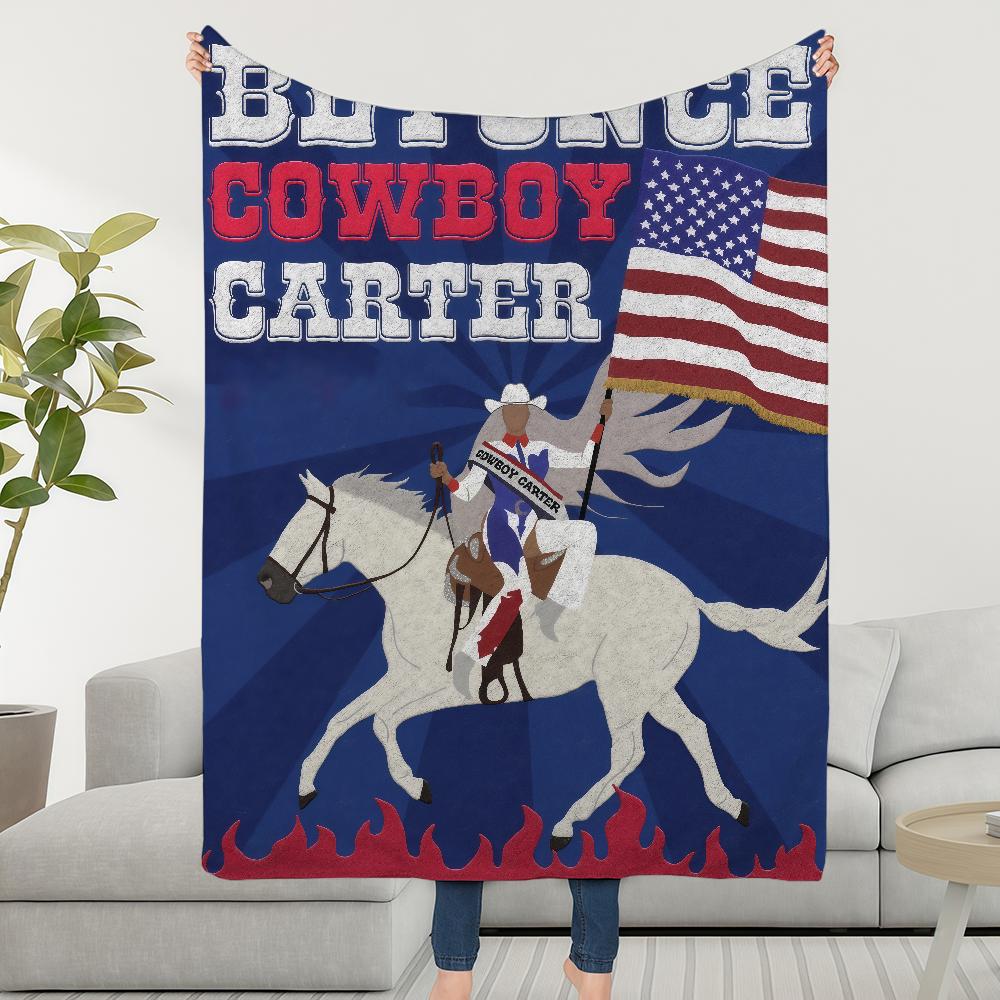 Cowboy B-BeyonceS-ES Blanket Throw Super Cosy Plush Carter Living Room Sofa Couch Childish Birthday Gifts