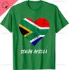 South Africa Heart South African Flag Safari South African T-Shirt Men's 100% Cotton Casual T-shirts Loose Fan Top Size S-3XL