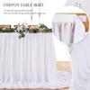 1Pcs White Chiffon Table Skirt RectangleTable Sheer Tablecloth For Baby Shower Birthday Party Wedding Cake Table Decoration