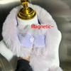 Warm Magnetic Imitation Fur Scarf Faux Rabbit Fur Women Winter Scarves Cute Plush Scarf  For Girls