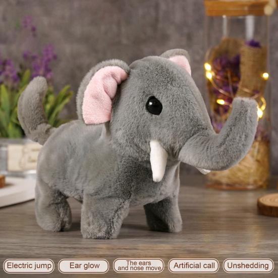 Kids Electric Plush Animal Toy Walking Interactive Robot Elephant Sheep Alpaca Panda Plushie Toy Toddlers Educational Simulation Animal Toy