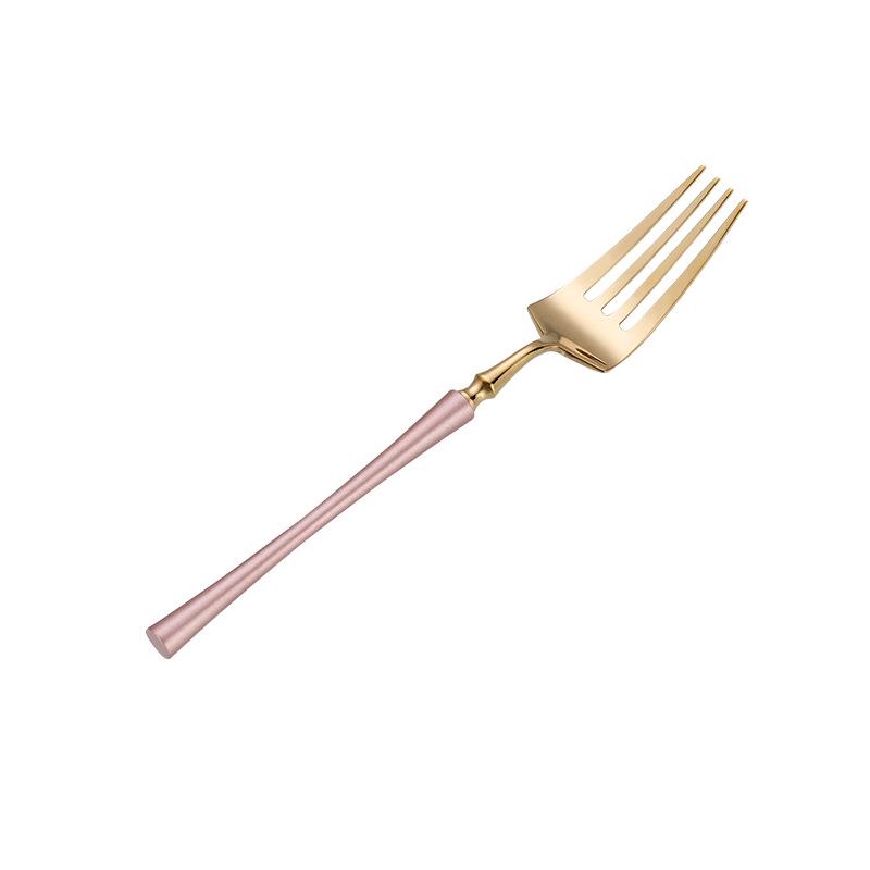 Набор столовых приборов из нержавеющей стали с узкой талией: Нож для стейка, Вилка, Десертная ложка, Зеркальная полировка.