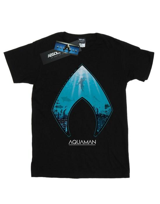 DC Comics Mens Aquaman Ocean Logo T-Shirt