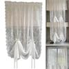 Transparent Lace Curtains with Floral Embroidery and Rod Pocket Pulling Curtain for Home Decoration 150cm