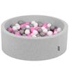 90x30cm/200 Balls Balls 7cm / 2.75in Baby Foam Ball Pit Certified Made In Eu, Light Grey:grey/white/pink