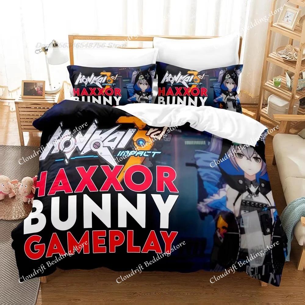 Постельное белье Honkai Impact 3rd Односпальный Полуторный Двуспальный Квинсайз Кингсайз Комплект постельного белья Взрослый Детский Спальня Пододеяльник Комплекты 3D Принт Каваи Аниме