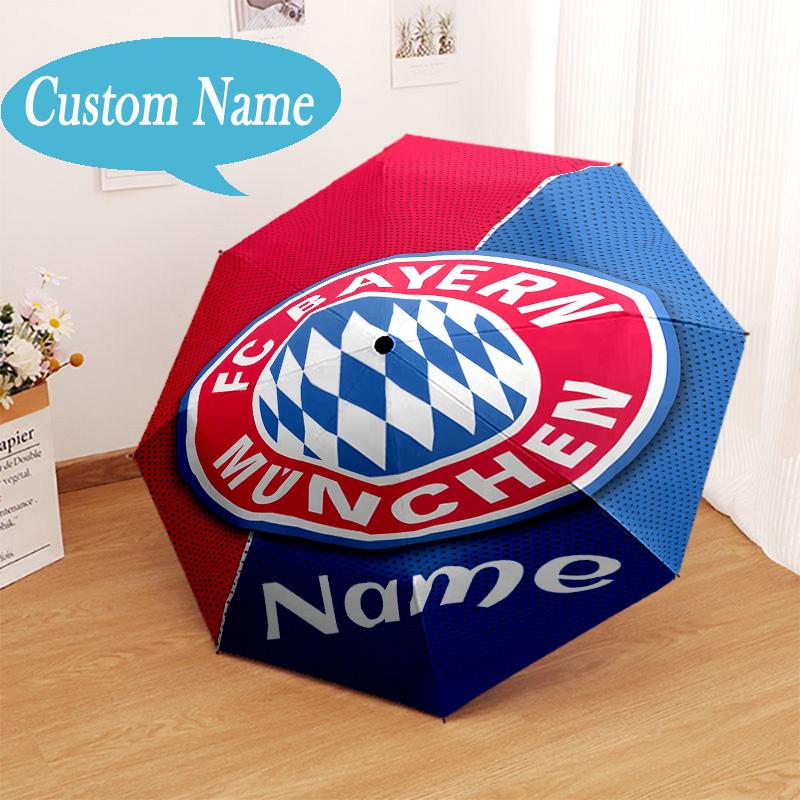Custom Name Bayern Munich Crest Umbrella Folding Umbrella, Automatic Umbrella - 8-Frame for Travel, Casual Lightweight Personalized Gifts