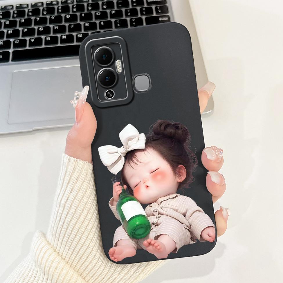 For Infinix Hot 12 Play Case Silicone Cute Fashion Butterfly Love Painted For Cover Inifnix Hot 12 Play Phone Case X6816 X6816C
