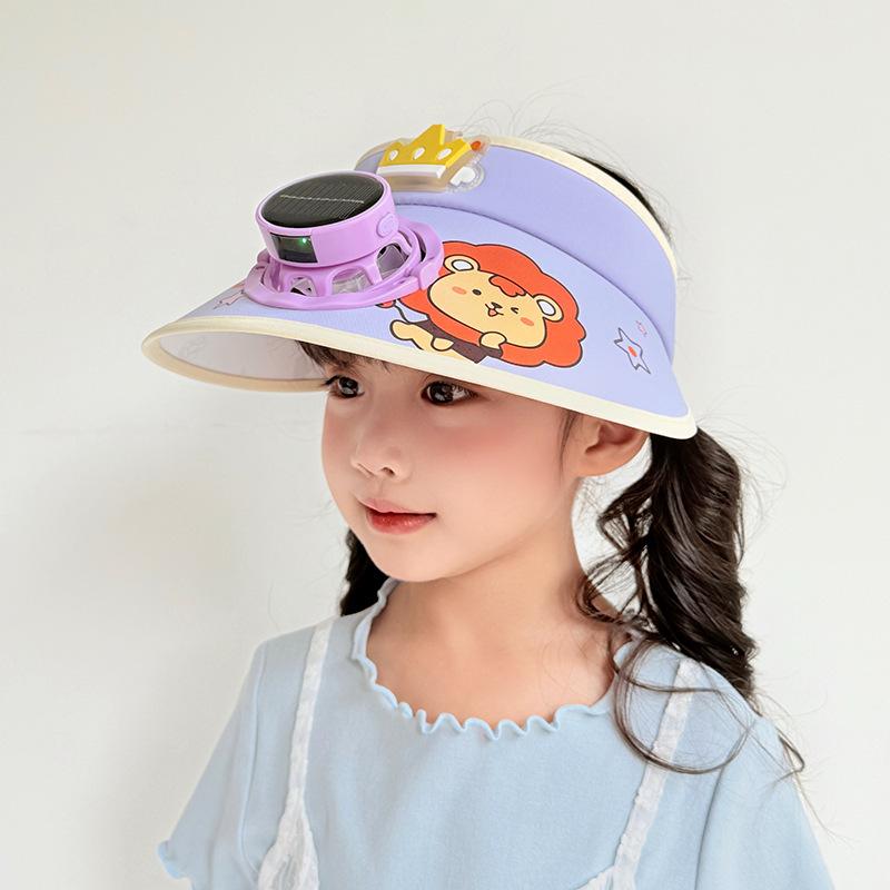 Солнечная шляпа-вентилятор Детская шляпа от солнца Мальчики и девочки Летняя УФ Шляпа-цилиндр с небом Детская шляпа от солнца