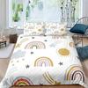 Rainbow Duvet Cover Cartoon Bed Room 3-Piece Set Children Cute Polyester Soft Breathable Comforter Animation Bedding