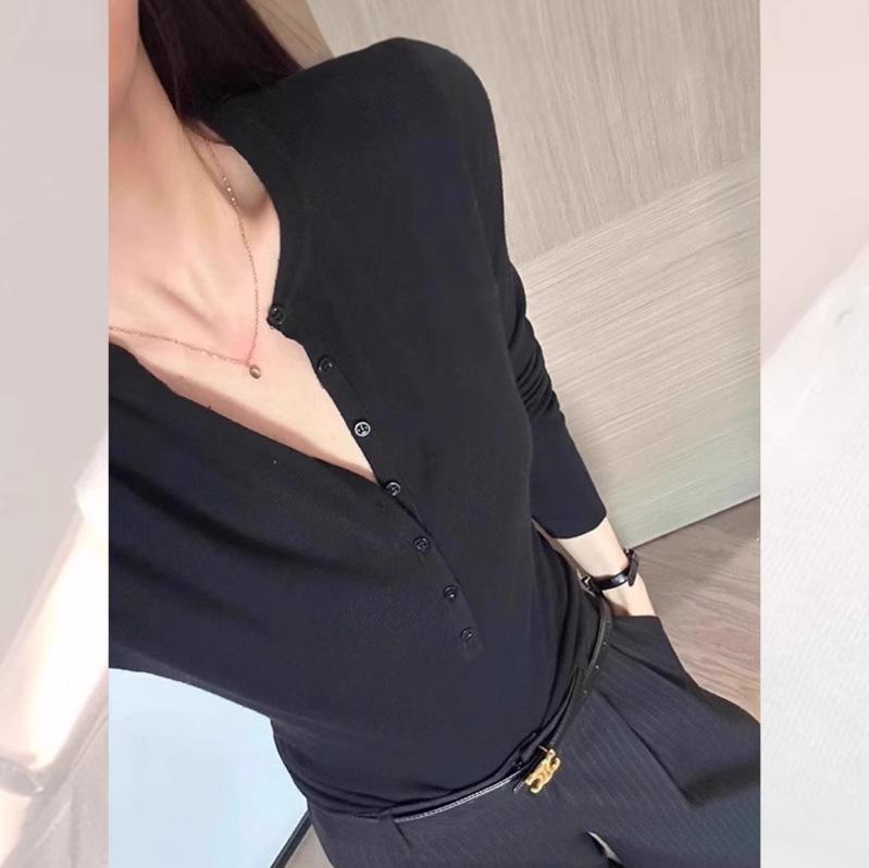 Женский шерстяной вязаный свитер в корейском стиле с V-образным вырезом - одежда для осени и зимы