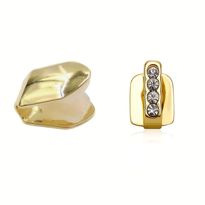 Jinwu Двухцветные полые сердечком Grillz - Хип-хоп золотые зубы уличный аксессуар