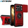 KEYSION Magnetic Phone Case for TECNO Spark 50 Pro 4G Slide Camera Protection Upright Kickstand 360° Ring Shockproof Back Cover