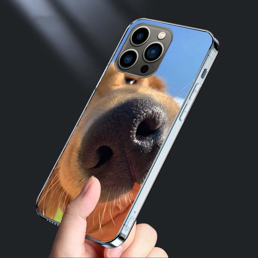 Покажите вам его милый чехол для телефона с собачьим носом для iPhone 16E 15 Pro 14 Plus 17E 16 17 Pro Max Air 11 12 13 Mini Ударопрочный Capa Милый