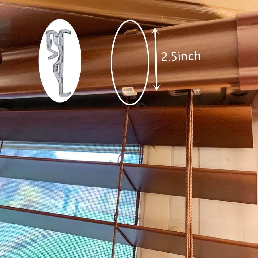 Valance Clips 10pcs 2.5inch Clear Plastic Hidden Retainer Holder Clip for Window Blind Valance,Horizontal Faux & Wood Blinds Parts