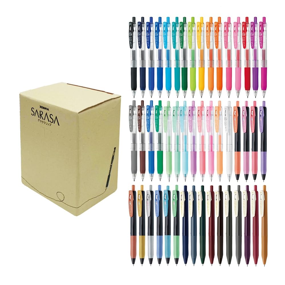 Zebra Sarasa Clip Gel Ballpoint Pen, 0.5mm, 48-Color Set, Special Packaging, JJ15-48C-AZ
