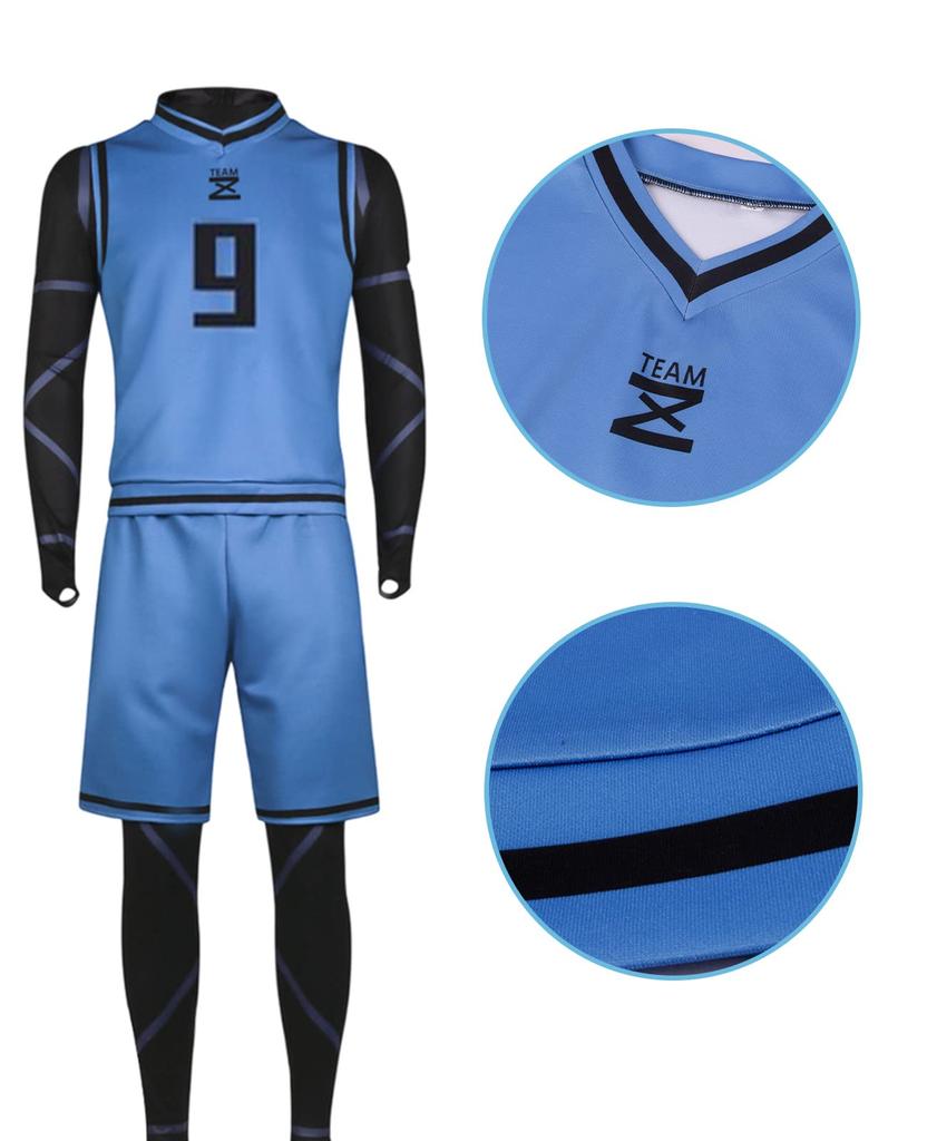 Blue Lock Cosplay Kunigami Rensuke Cosplay Costume with Kunigami Rensuke Soccer Training Team Kunigami Building First Jersey Number Blue Lock Rank 291