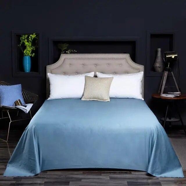 40 однотонных простынь из 100% египетского хлопка, атласное покрывало, длинное штапельное хлопковое наматрасник, белое, фиолетовое, желтое, постельное белье