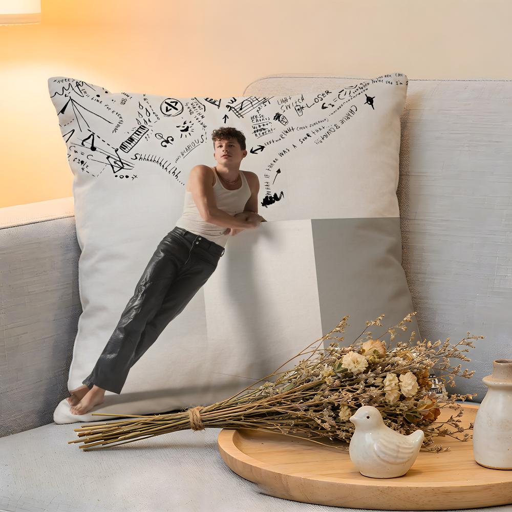 Cushion Cover Linen SkinFriendly Soft Decorative Case for Sofa Home Decor Charlie Puth Pillow cover