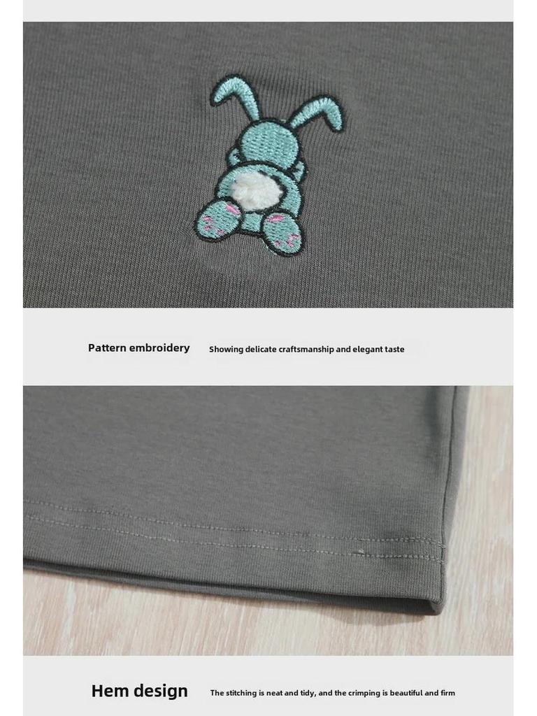 Женский топ из хлопка с длинными рукавами и круглым вырезом, осень 2024 года, вышитый