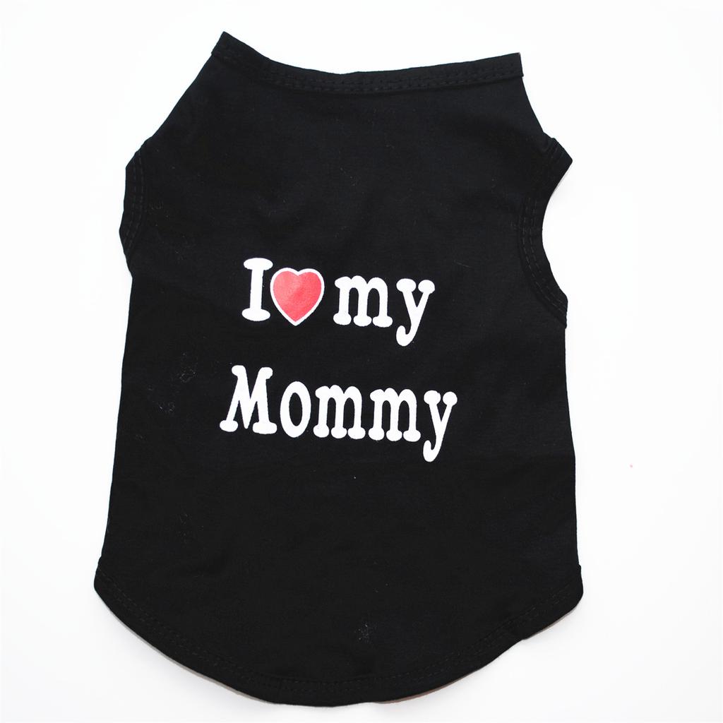 Pet Puppy Clothes, Vest, Classic Style Love Dad Love Mom, A Variety of Colors Trendy