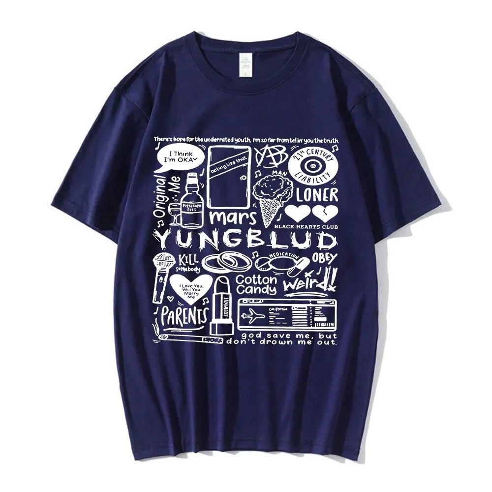 Футболка с принтом Yungblud, унисекс WoUnisex, футболка большого размера с круглым вырезом и короткими рукавами, футболка в стиле хип-хоп, футболки унисекс с графикой, уличная одежда