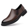 Fashion 2024 Versatile Men's Shoes Outdoor Office Men's Casual Shoes Solid Pointed Toe Slip On Low-heeled Non Slip Fashion Leather Shoes