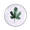 Nordic Creative Round Green Plants Porcelain Dinner Plate 8 Inch Tableware Ceramic Dessert Steak Plate Dinnerware Cake Dish