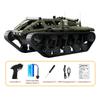 Remote Control Tank, 2.4GHz All Terrain 360 Degrees Rotating Toy Vehicle with Lights, Rechargeable Tracked Car Gifts