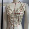 Vest, Multiple Chains, Punk Tassel Chain, Neck Hanging Pearl, Top, Tank Top, Body Chain, Chest Chain, 2025 New Model