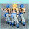 Dragon Ball Гогета Желтые и Синие Волосы Поднятая Рука Большой Палец Вверх Поза Модель для Поклонников