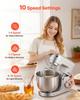 Stand Mixer, 5.7 L Electric Kitchen Mixer, 1500W Dough-Mixer, 10 Speeds Tilt-head Food-Mixer with Stainless Steel Bowl, Dough Hook, Whisk, Beater, for