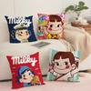 Fujiya M-Milky Peko Cushion Cover Soft Short Plush Pillow Cover Smooth Cozy Texture Aesthetic Cushion Case Home Decor