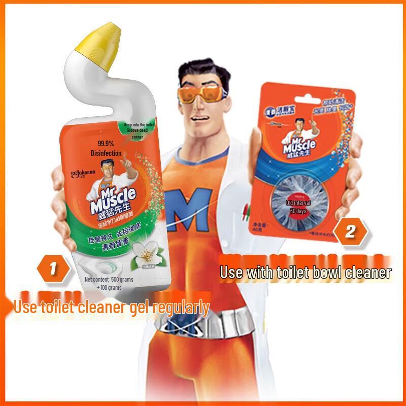 Mr Muscle Toilet Cleaner Gel - Elegant Jasmine (600g x 3)