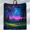 Starry Sky Colorful Magic Tree Blanket Enchanting style throw for space Cozy decor gift with cosmic hues showing mysterious vibe