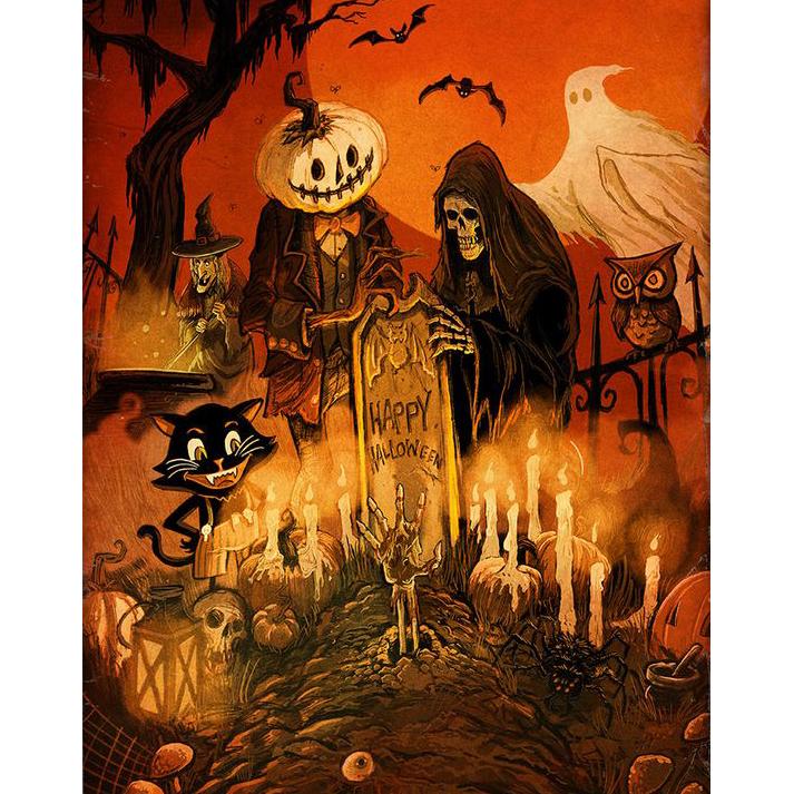 5d Алмазная картина Тыква Алмазная вышивка Животные Стразы ручной работы Домашний декор Подарок на День всех святых Рукоделие Вышивка крестом