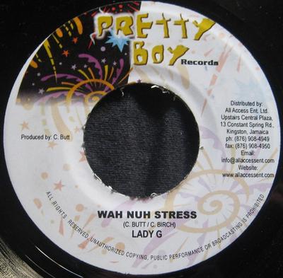 7-дюймовая пластинка LADY G / M'LONIE - Wah Nuh Stress / Blame It On The Ra NONE Pretty Boy Reco Ямайка Регги, Ска и Даб Б/у