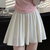 Ice Silk Skirts with Safty Pants Straight A-line Mini Skirt Simple Pleated Skirts Women  Female
