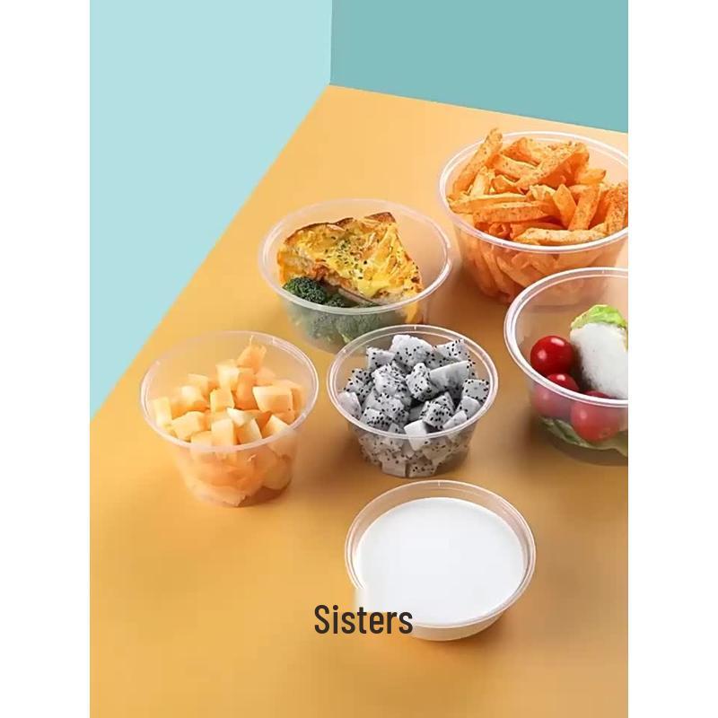 HANDUNYOU Disposable Round Meal Prep Containers with Lids
